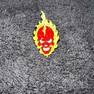 Flaming Skull Enamel Pin
